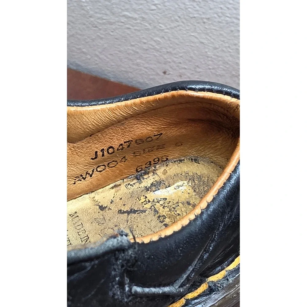 Dr. Martens Shoes Toddler 6 Black Leather Made in England Hook Loop Vintage Lug